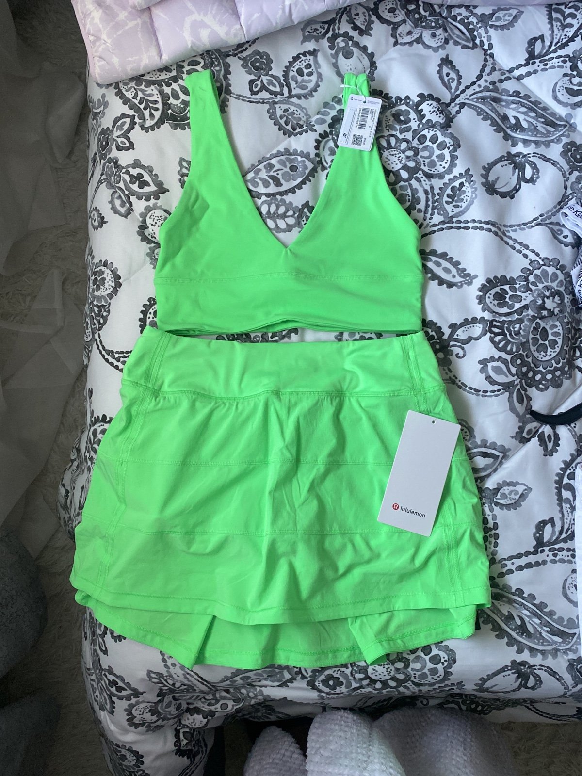 Lululemon tennis skirt and bra set