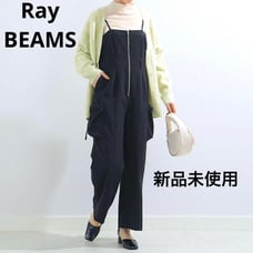 New with tags, Ray BEAMS Cargo Pocket Salopette, Black, Overall