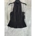 INC International Concepts Women's Deep Black Smocked Cotton Halter Top SZ M