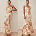 REFORMATION Jasen Dress Floral Ruffle Maxi