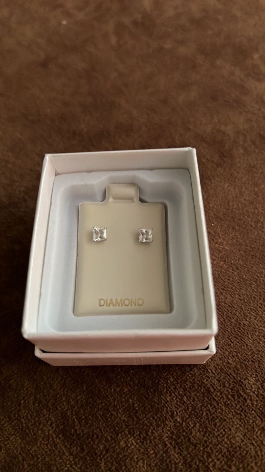 White Gold Princess Cut Diamond Stud Earrings