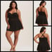 Torrid Mesh Inset Skater One-Piece Black Swimsuit, size 6