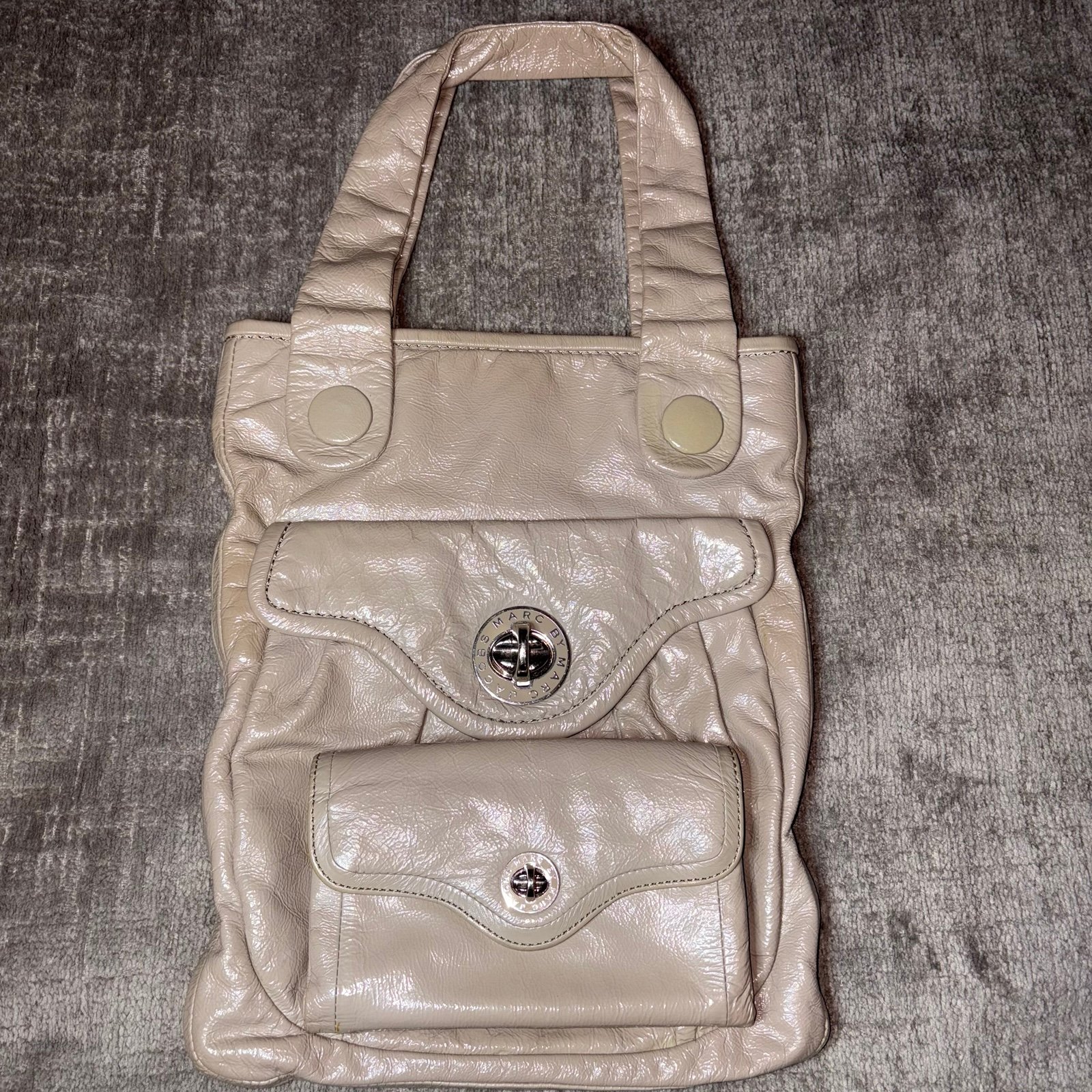 Vintage Marc by Marc Jacobs Patent Leather Purse Tote Bag Matching Wallet Set