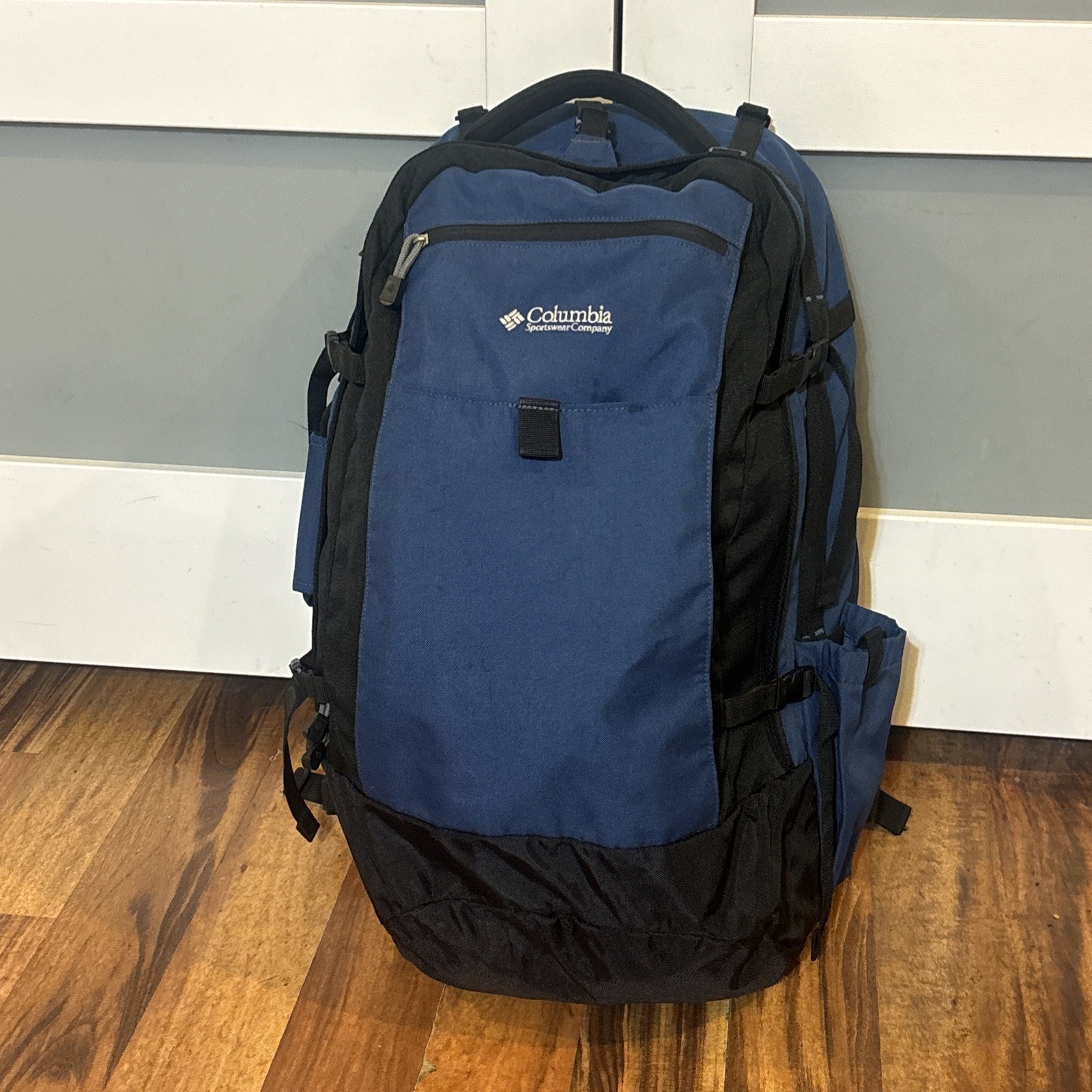 Columbia Europacker 2 In 1 Hiking Backpack Internal Frame Waist Strap Blue RARE