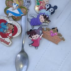Disney vintage pins bulk and Mickey Mouse spoon