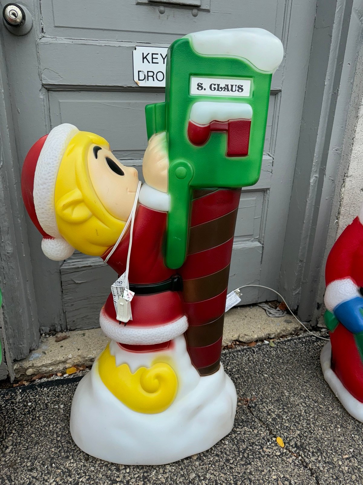 Christmas elf with mailbox blow molds