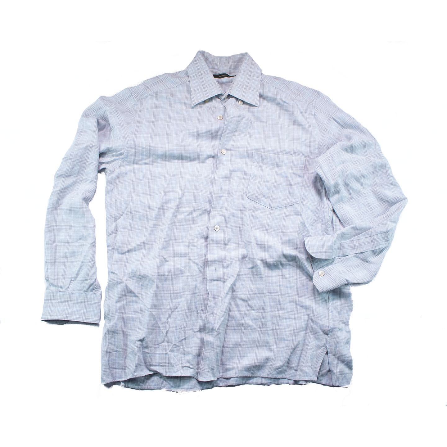 Ermenegildo Zenga Plaid Dress Shirt Larg