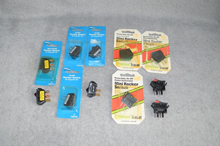 ELEVEN NEW ASSORTED 12VDC MINI ROCKER SWITCHES FOR AUTO / BOAT / RV + FREE BONUS