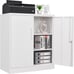 Metal Storage Cabinet with Locking Doors for Home, School, Office, White