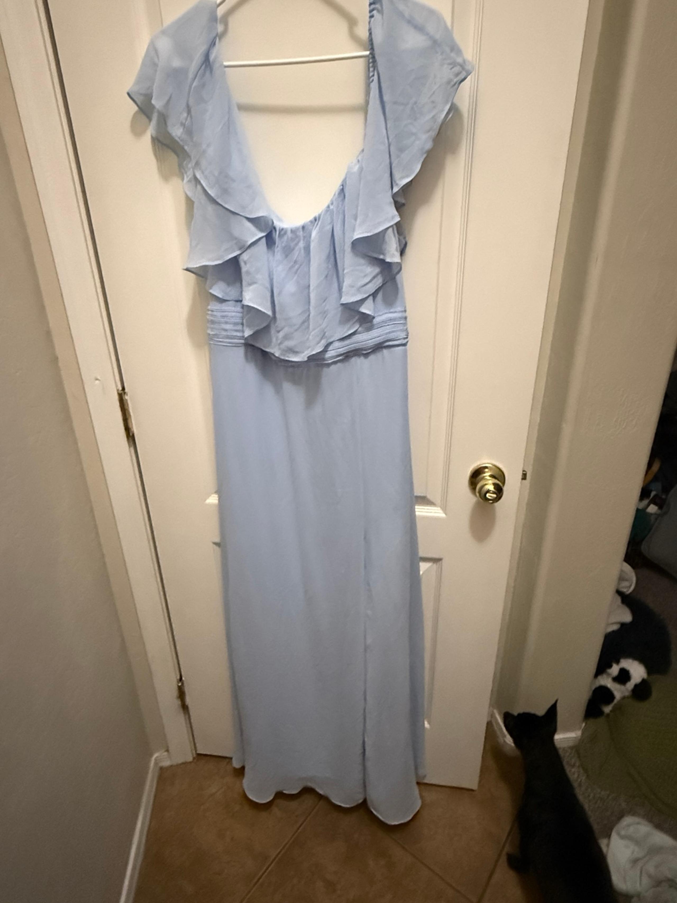 Ever Pretty , US size 22 Formal Elegant ruffled baby blue maxi dress