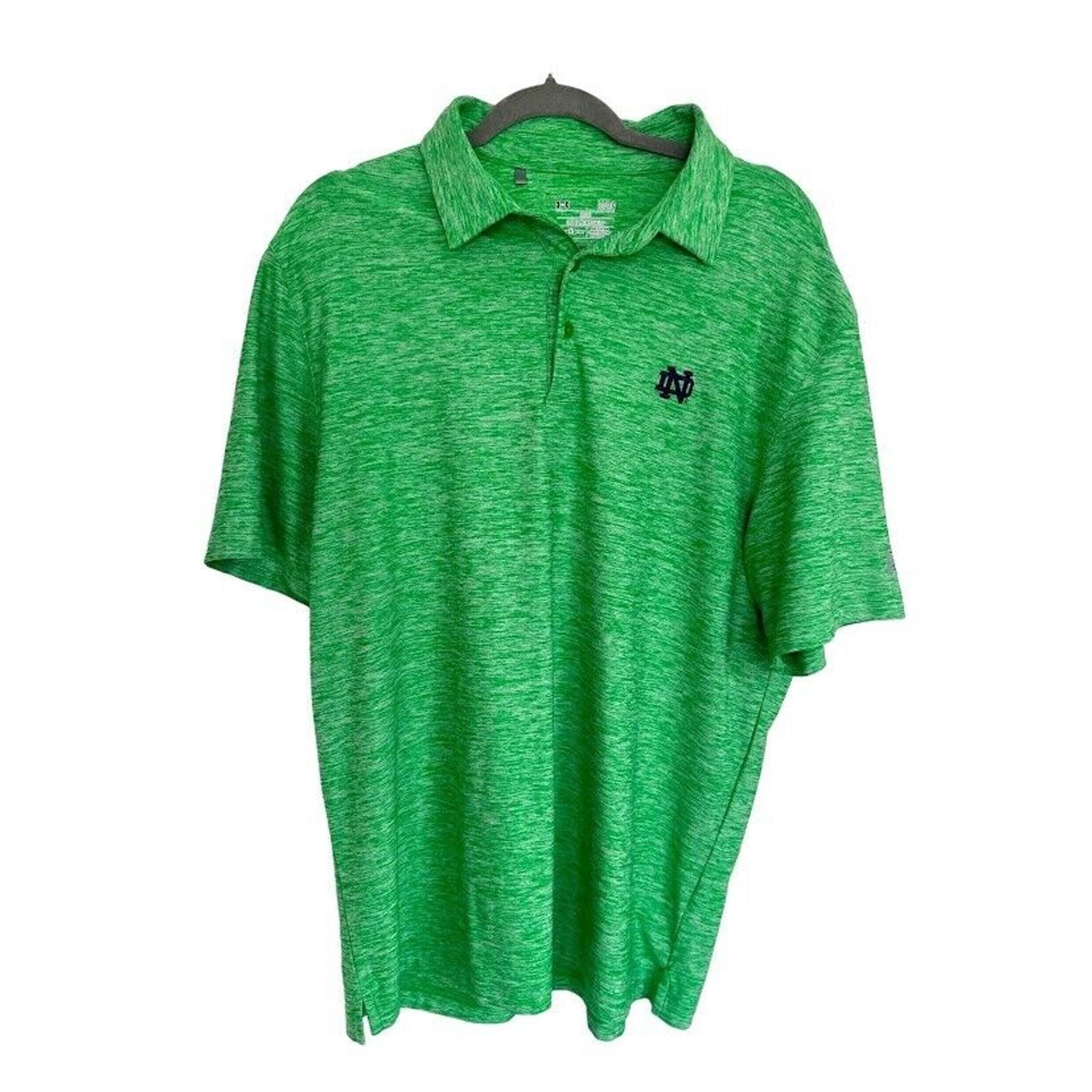 Under Armour Heat Gear Polo Shirt Loose Fit Notre Dame Fighting Irish Mens L