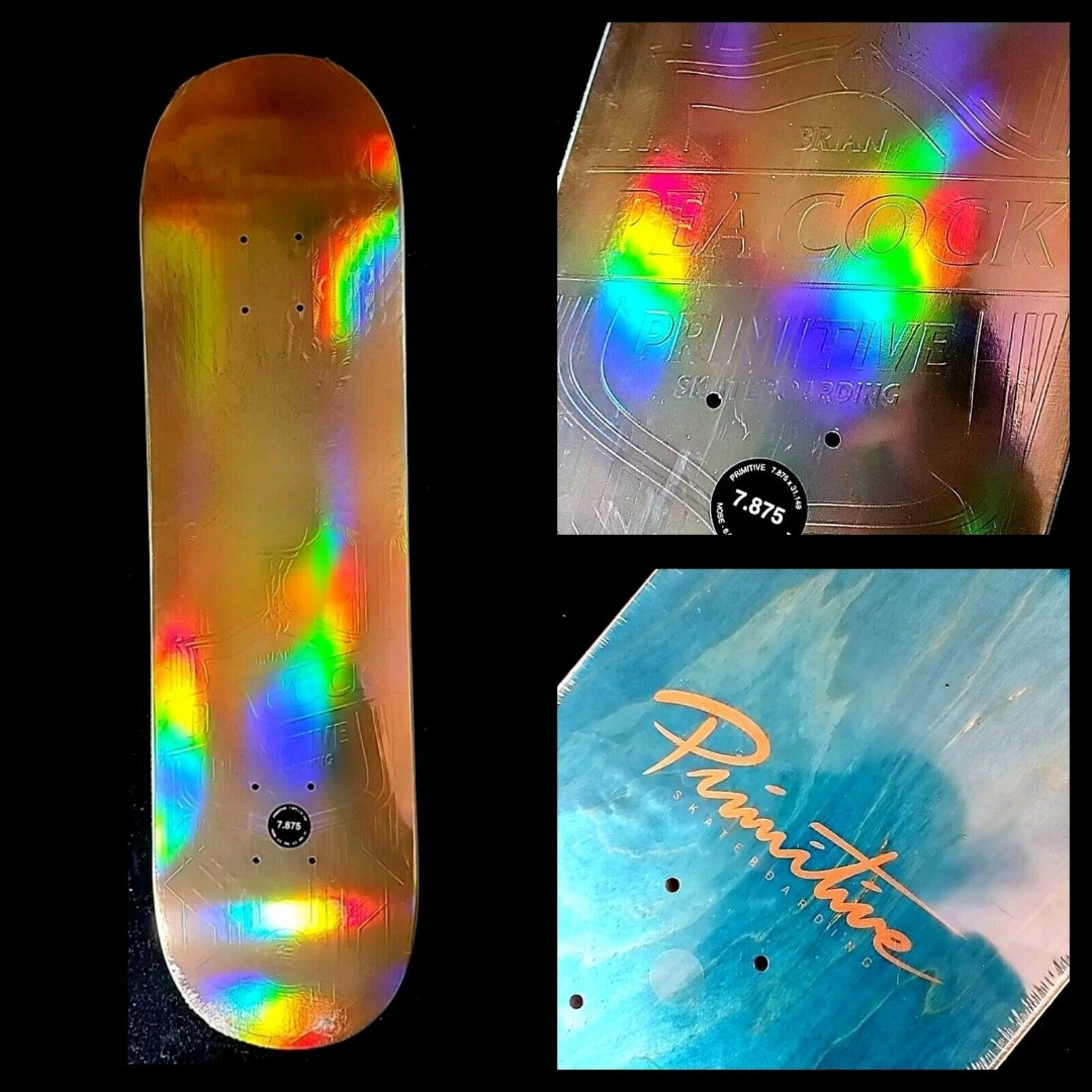 Brian Peacock Spirit Animal Holofoil Primitive Skateboard 7.875 Pro Skate Deck
