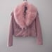 Pink Suede Motorcycle Jacket w Fur NWOT