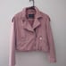 Pink Suede Motorcycle Jacket w Fur NWOT