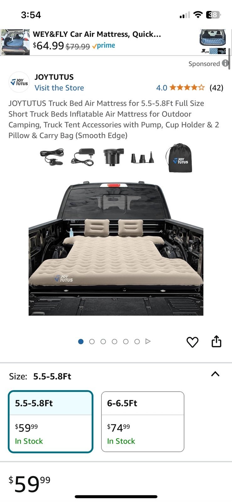 Joy tutus truck bed air mattress