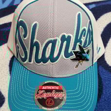 NWT San Jose Shark Zephyr 3-D Velcro Strap Hat