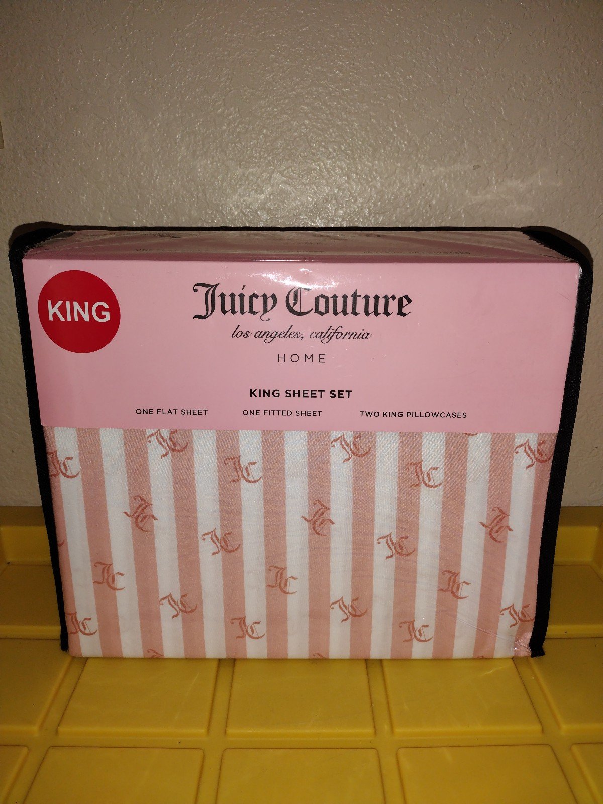 JUICY COUTURE KING SHEET SET JUICY COUTURE JC STRIPES KING SIZE SHEET SET NEW