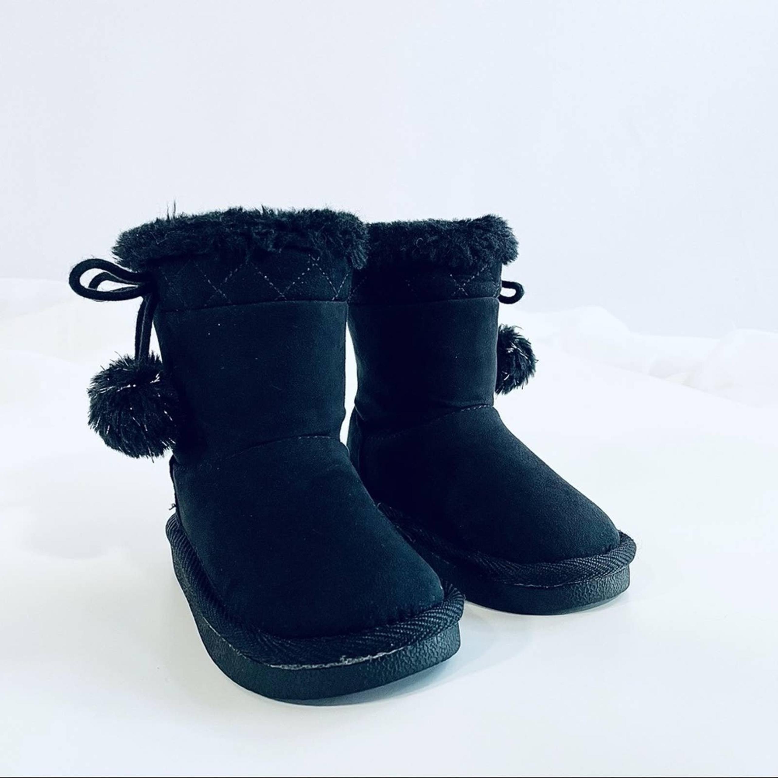 Girls Toddler Faux Fur Boots winter black