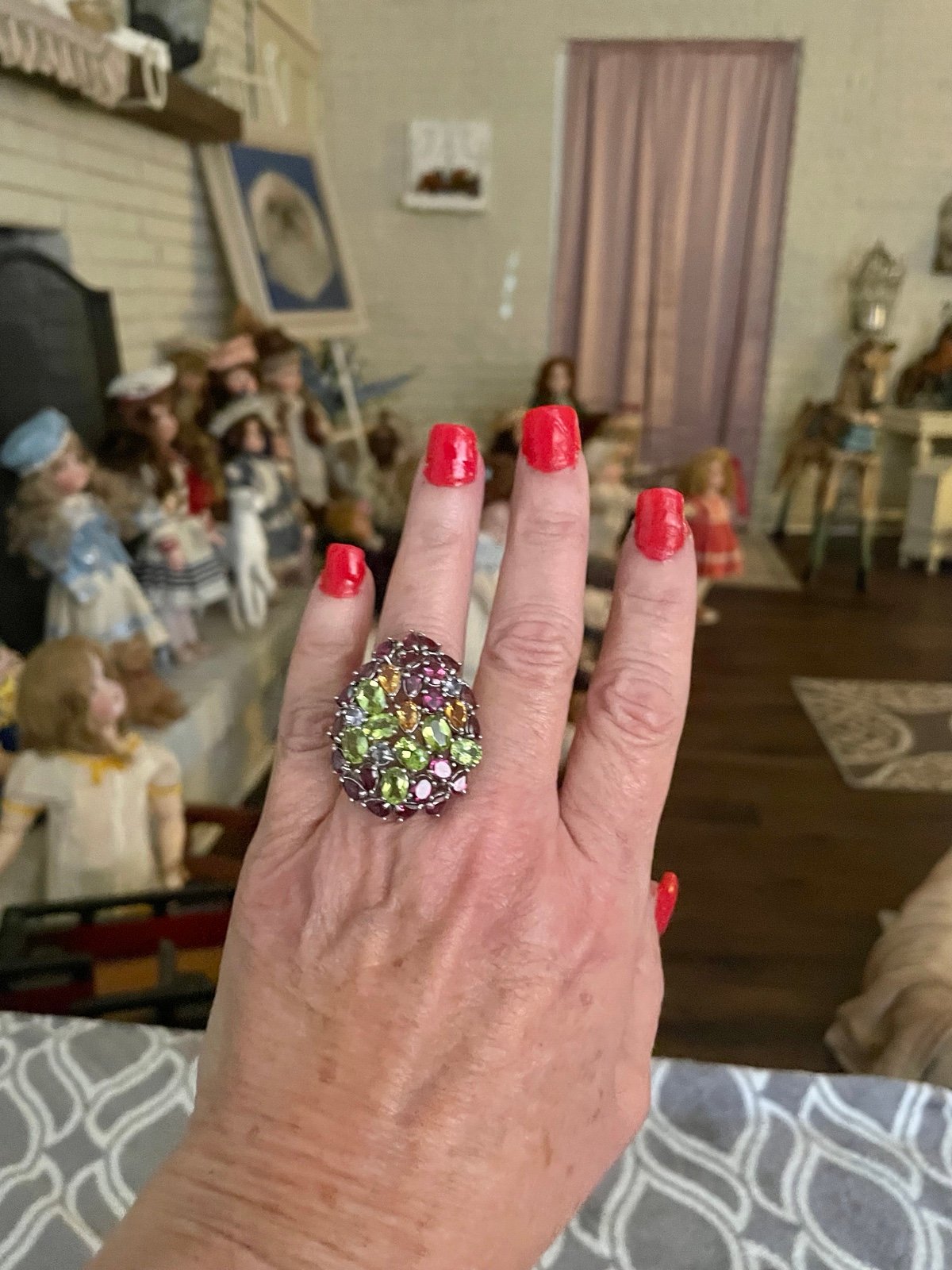 Gemstone ring in sterling silver