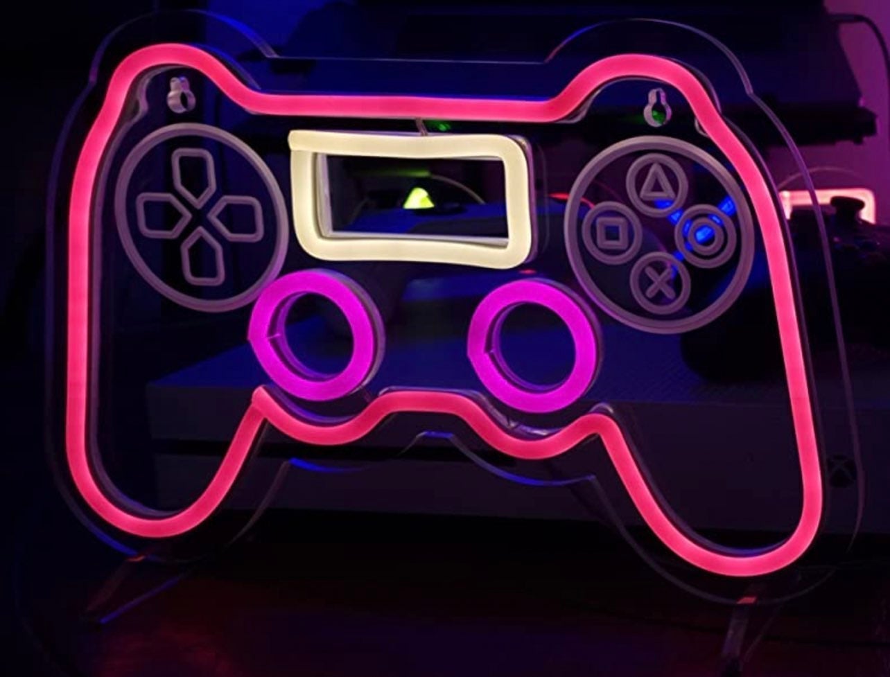 Bright Pink Playstation LED Light Sign Wall Decoration