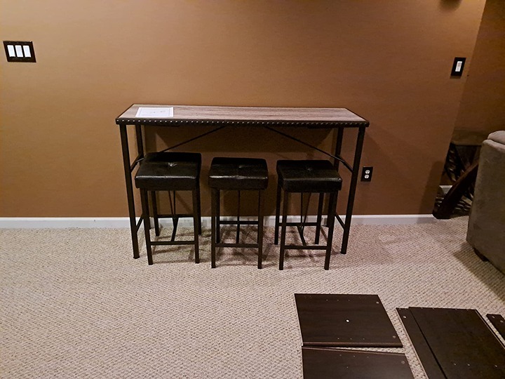 NEW! Counter Height Table with 3 Cushion Stools