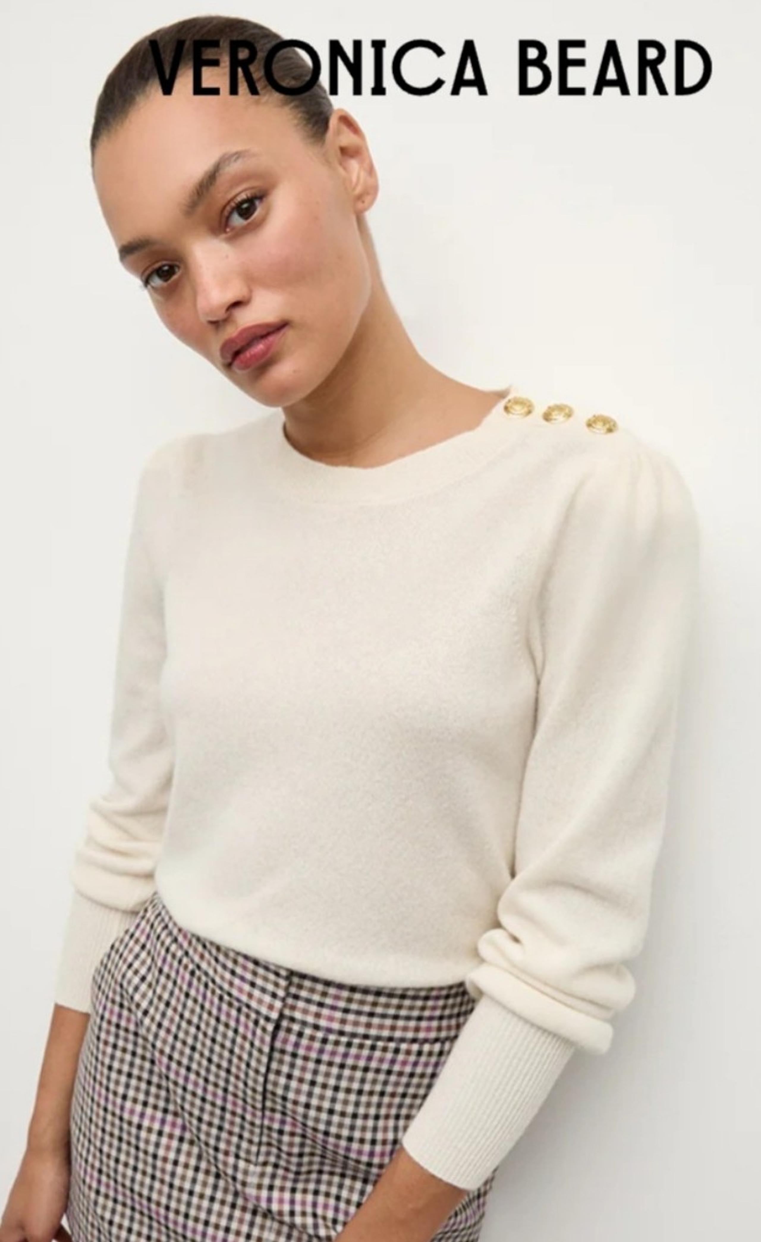 Veronica Beard Nelia 100% Cashmere Crewneck Sweater Shoulder Button Detail S