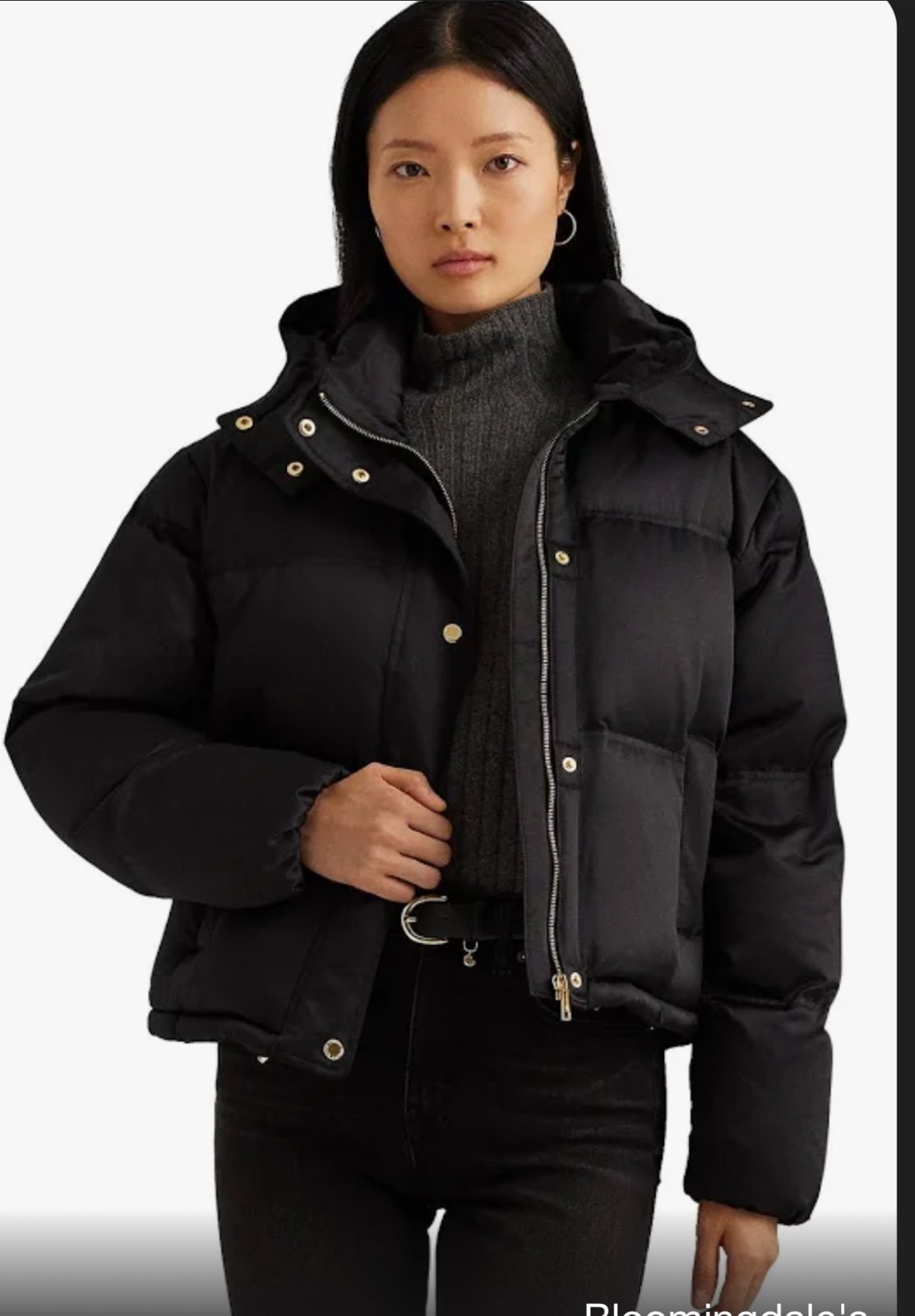 LAUREN by RALPH LAUREN satin down puffer jacket