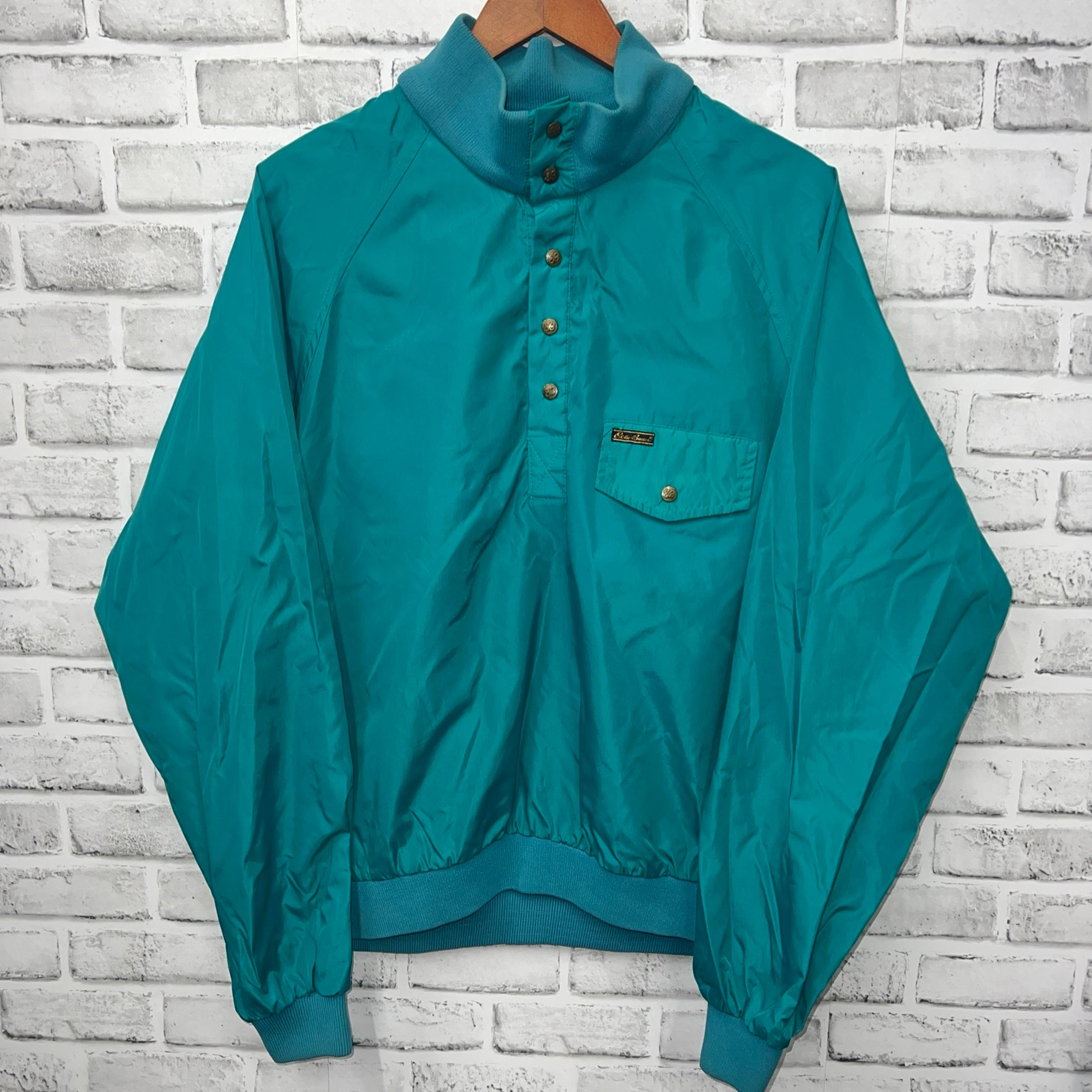 VTG Eddie Bauer Blue NYLON WINDBREAKER Pullover SHIRT Jacket Mens Size L