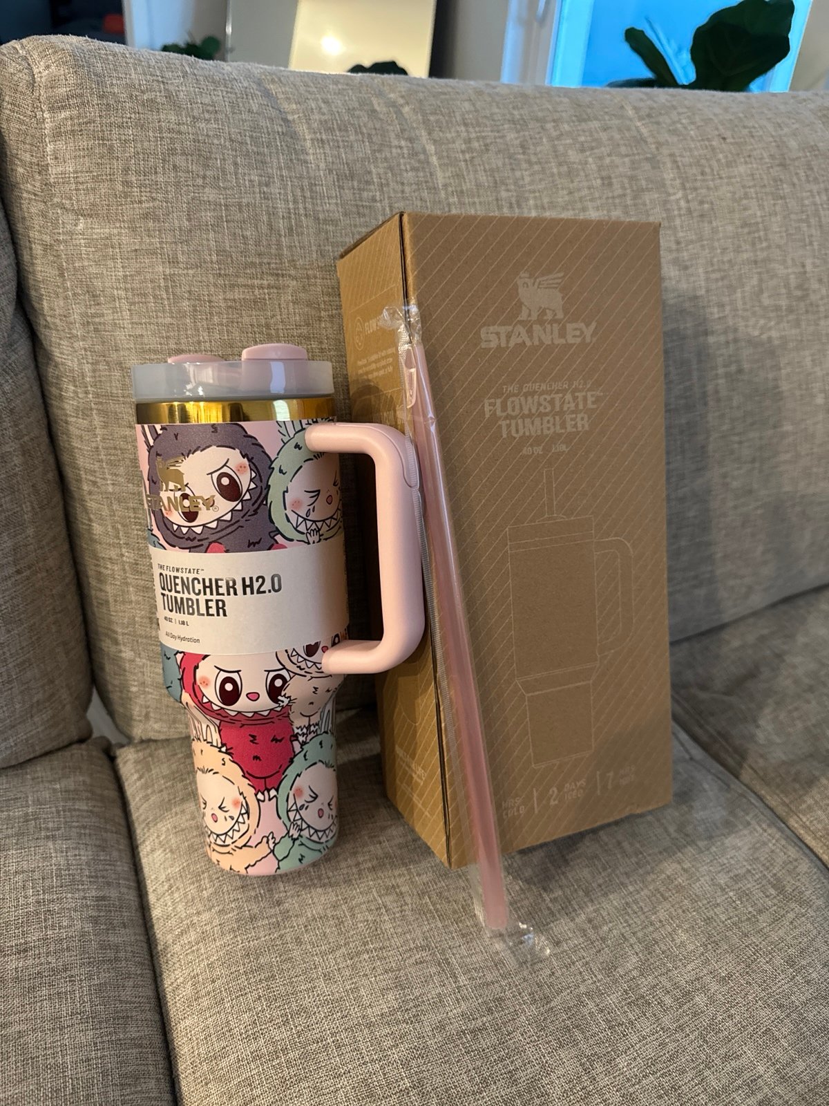 Limited edition Stanley Labubu 40oz Quencher H2.0 Tumbler