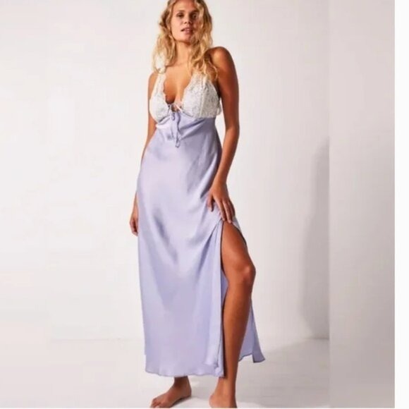NWOT FREE PEOPLE Country Side Maxi Slip Dress Lilac Small