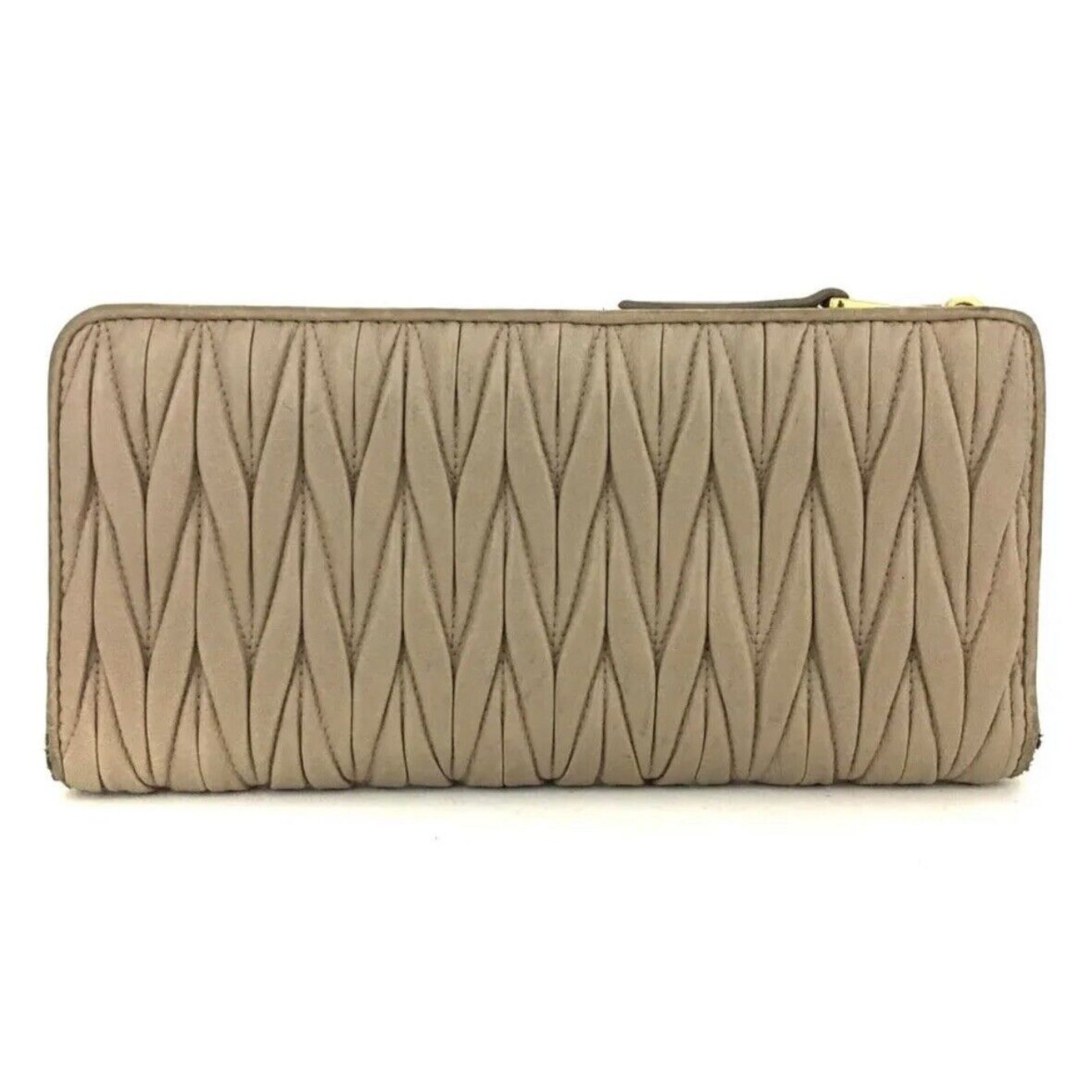 MIU MIU Gather Leather L-Shaped Zip Long Wallet Wallets