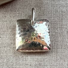 Silpada Hammered Puffy Square Sterling Silver Pendant S1118