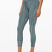 Lululemon In Movement Tight 25 *Everlux Linear Spray Dye White Deep Ocean SZ 6