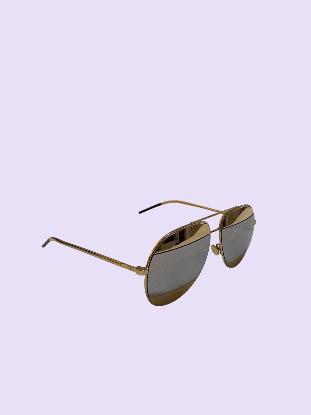 Christian Dior Split 1 Gold Tone Aviator Sunglasses