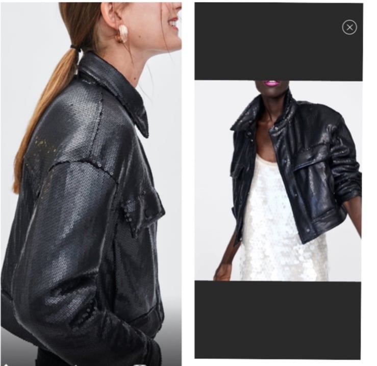Zara sequins jacket made of 100% recycled water bottles