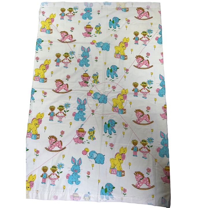 Vintage Nursery Cotton Bedspread/blanket with Matching Child Sized Pillowcase ma