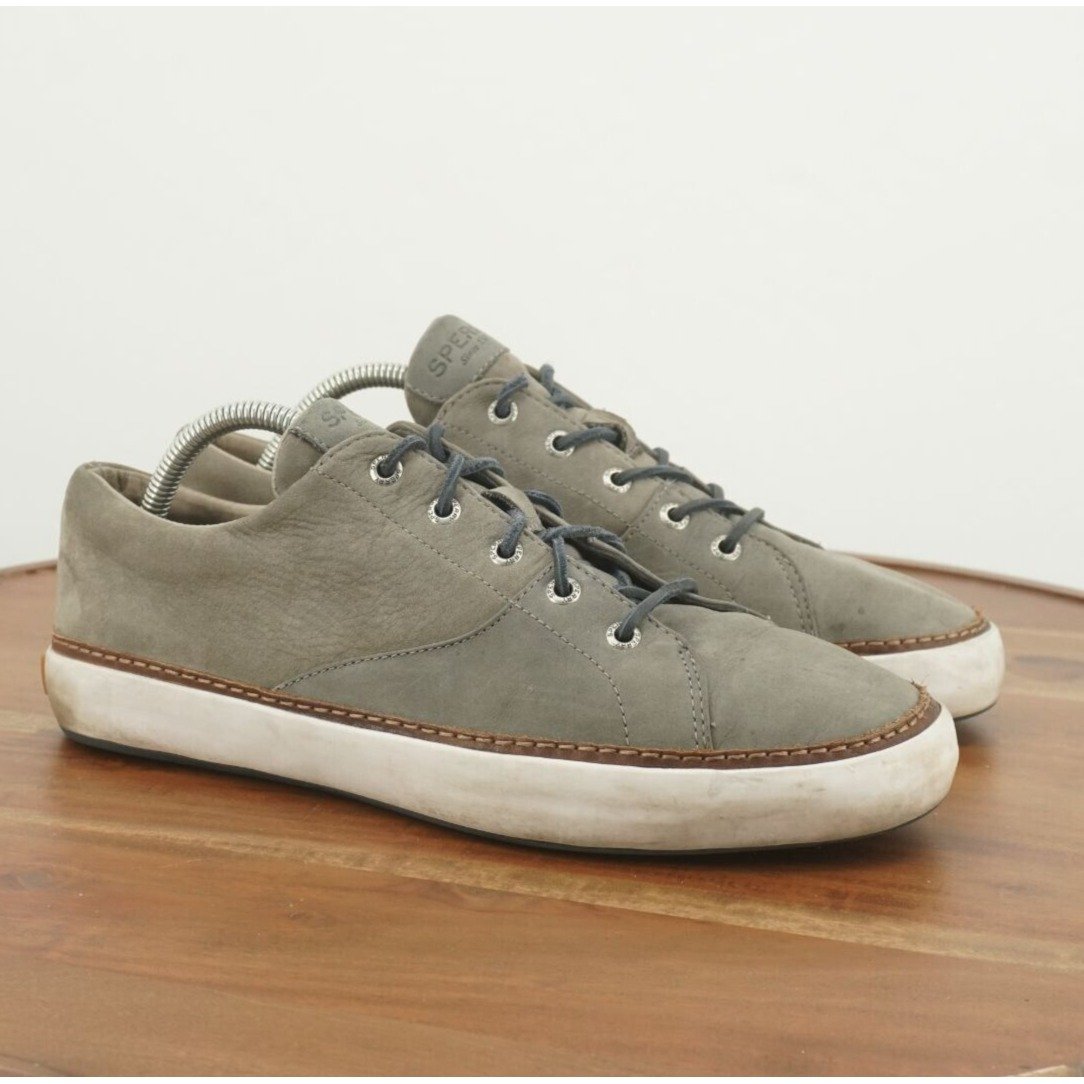 Sperry Mens Top Sider Gold Cup Haven Sneakers Size 10 M Grey Nubuck STS17454
