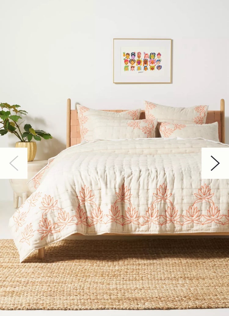 New Anthropologie (King) Embroidered Luna Quilt