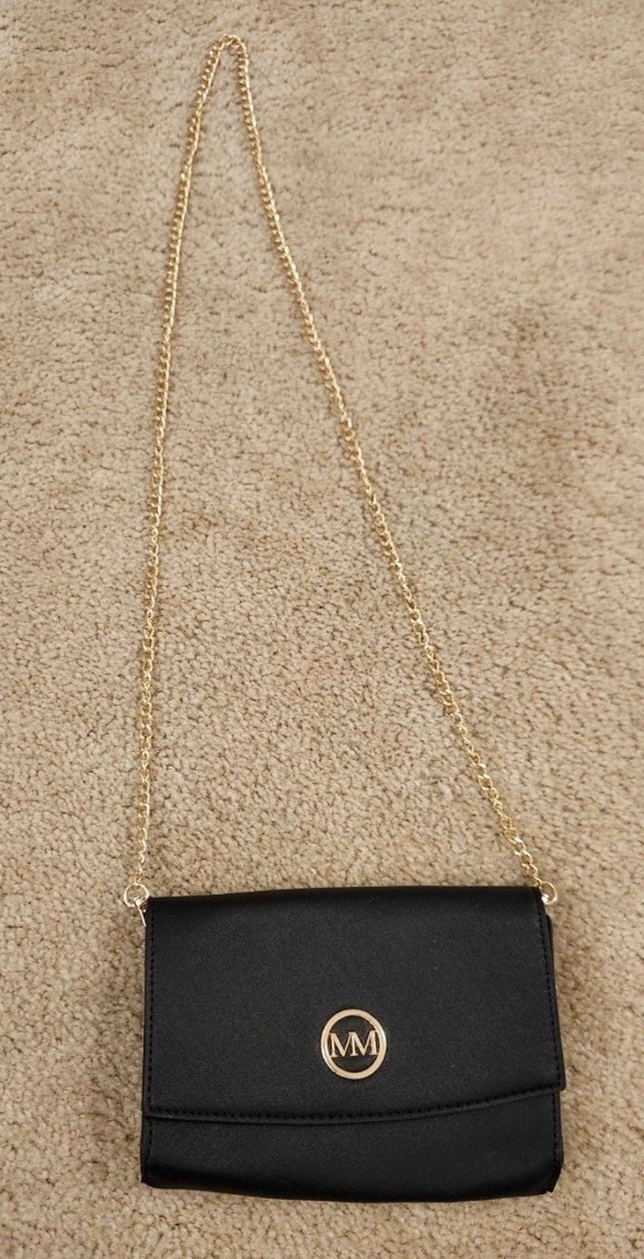 Marilyn Monroe Black Purse Handbag Crossbody Clutch color Gold Chain Bag