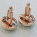 Vintage Mid-Century Marble Cufflinks Signed D w Fleur de Lis