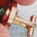Vintage Mid-Century Marble Cufflinks Signed D w Fleur de Lis