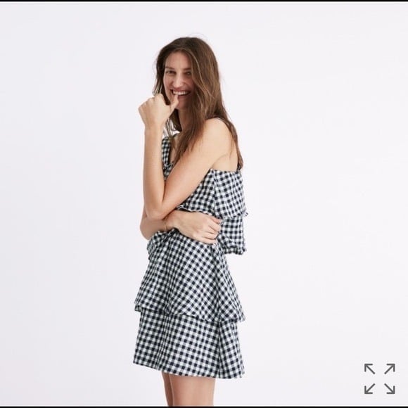 Madewell gingham 2 piece tier skirt set