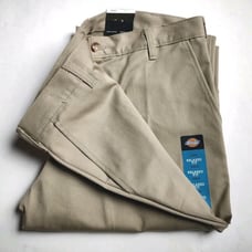 NEW Dickies Relaxed Fit Straight Leg Men's Flat Front Cotton Khaki Pants 33