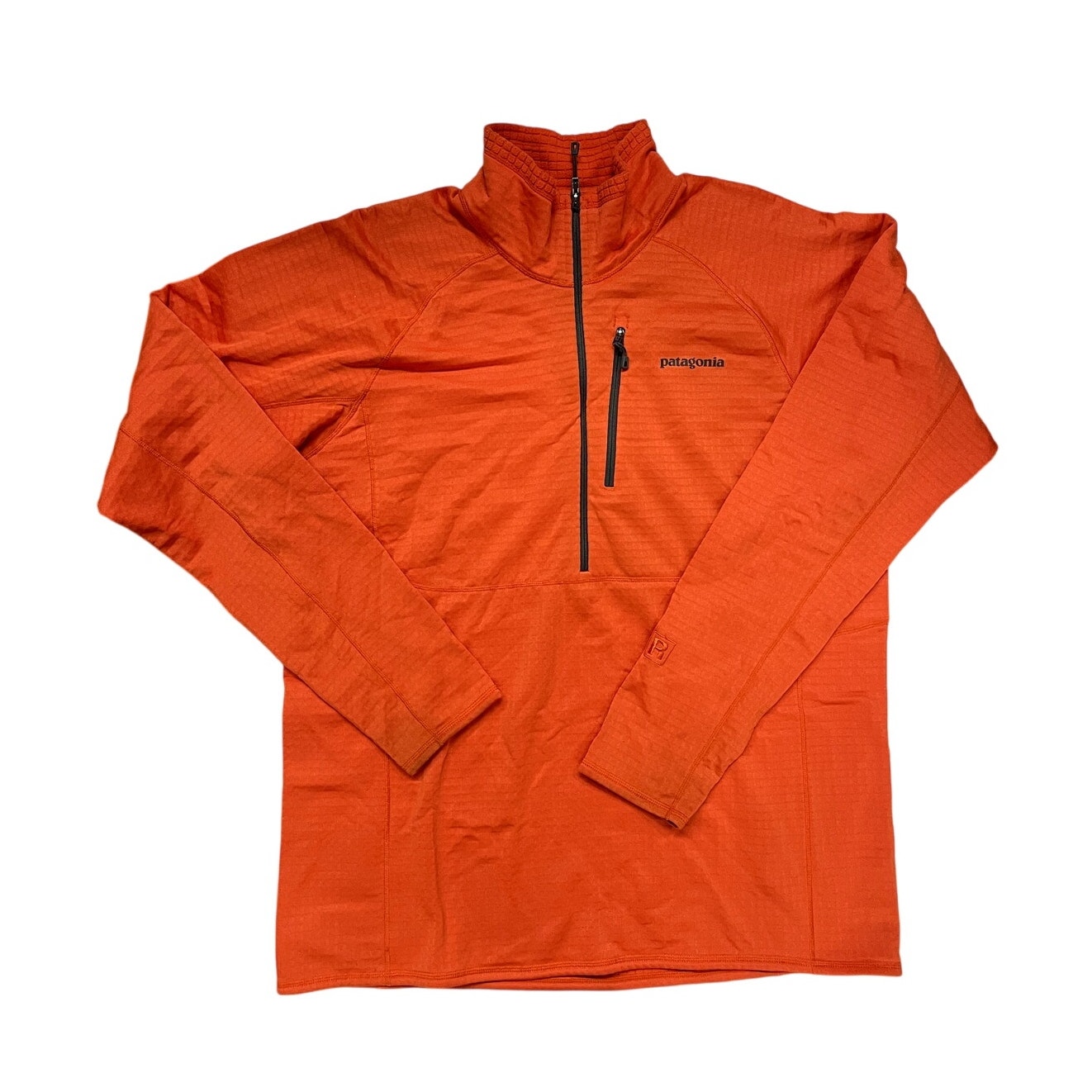 Patagonia R1 Polartec Waffle Fleece Pullover Jacket Mens XL Orange Regulator