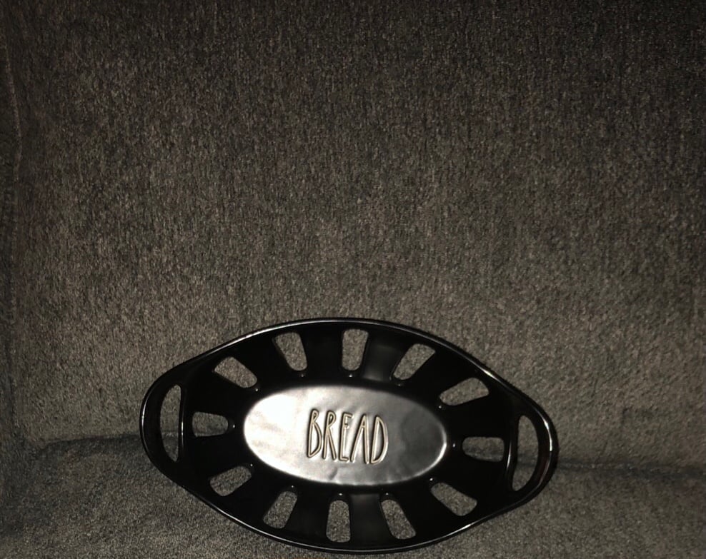 RAE DUNN BLACK BREAD BASKET RARE