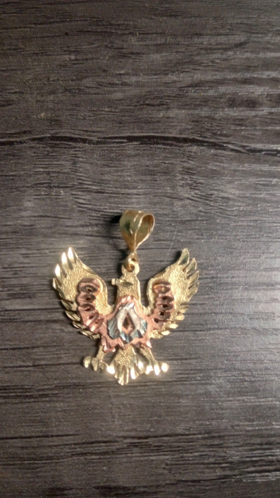 14k Gold tricolor Firebird Eagle Thunderbird charm