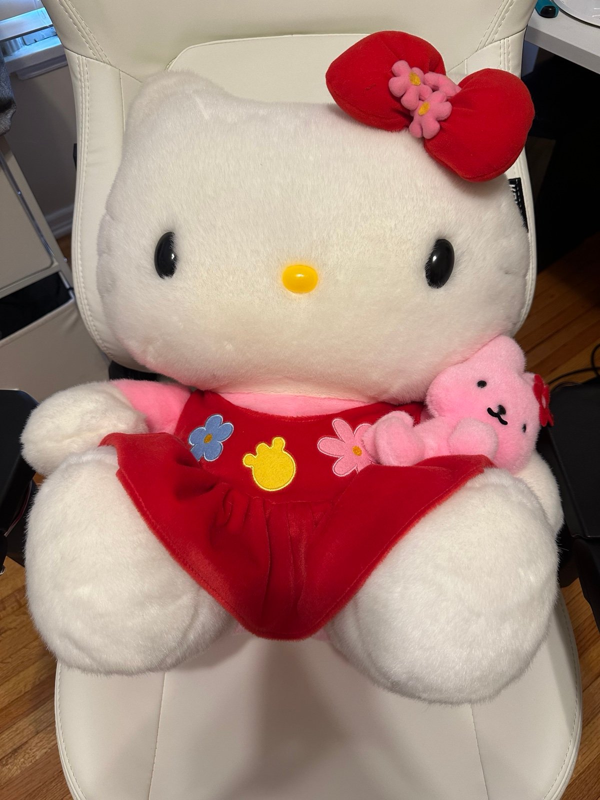 Vintage Rare Jumbo Sanrio Hello Kitty and Cathy Plush