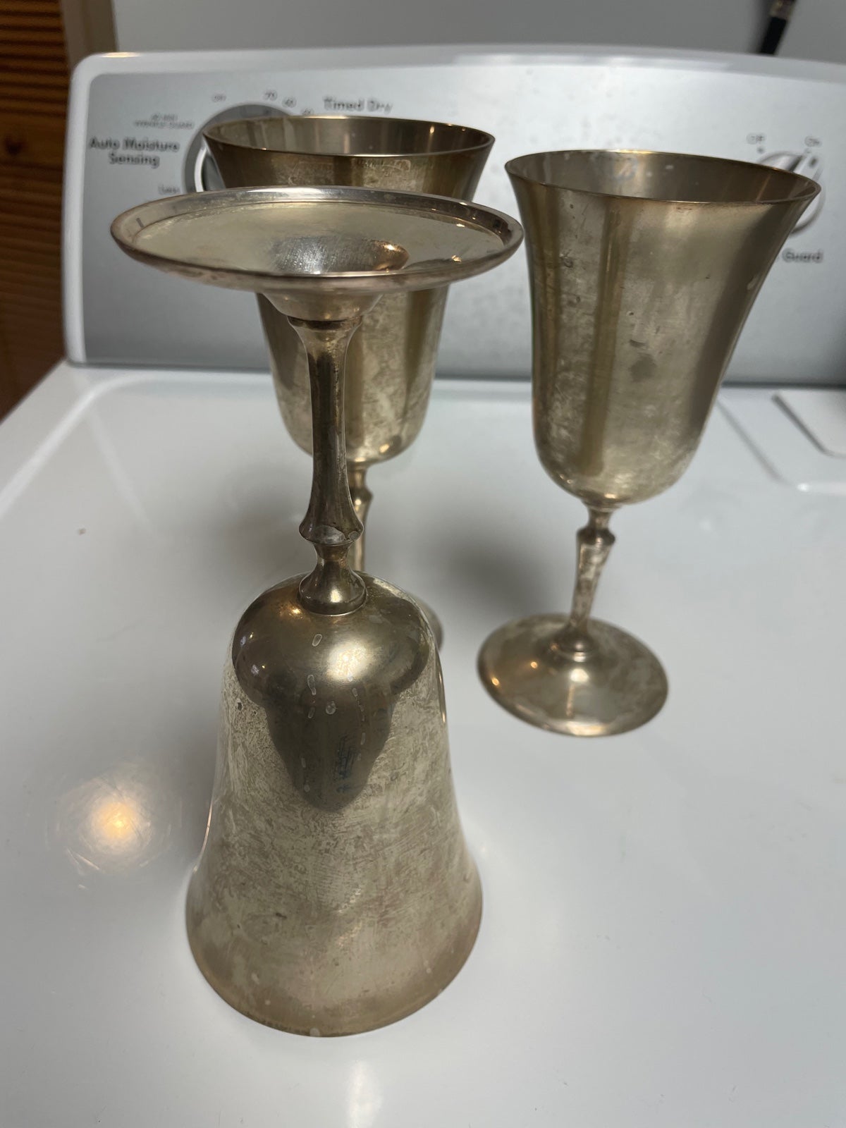Antique Set of 6 wine goblets silver in Great condition. Stamped E.P.N.S