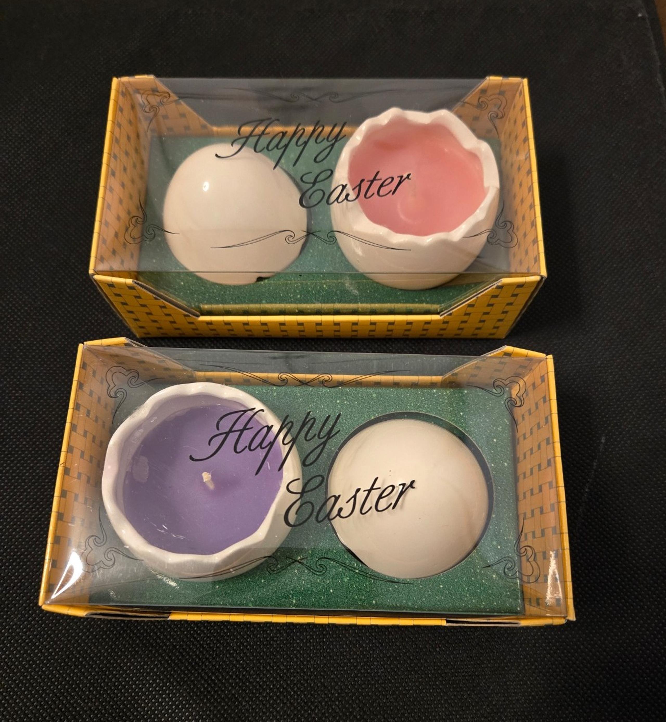 Biedermann & Sons Inc. Easter Lights "Happy Easter" Purple Pink Candle Eggs