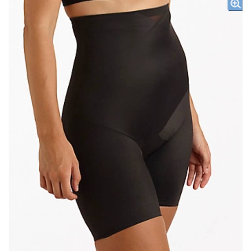 NWOT TC Fine Intimates Tummy Tux High Waist Thigh Slimmer 4439 size M Black